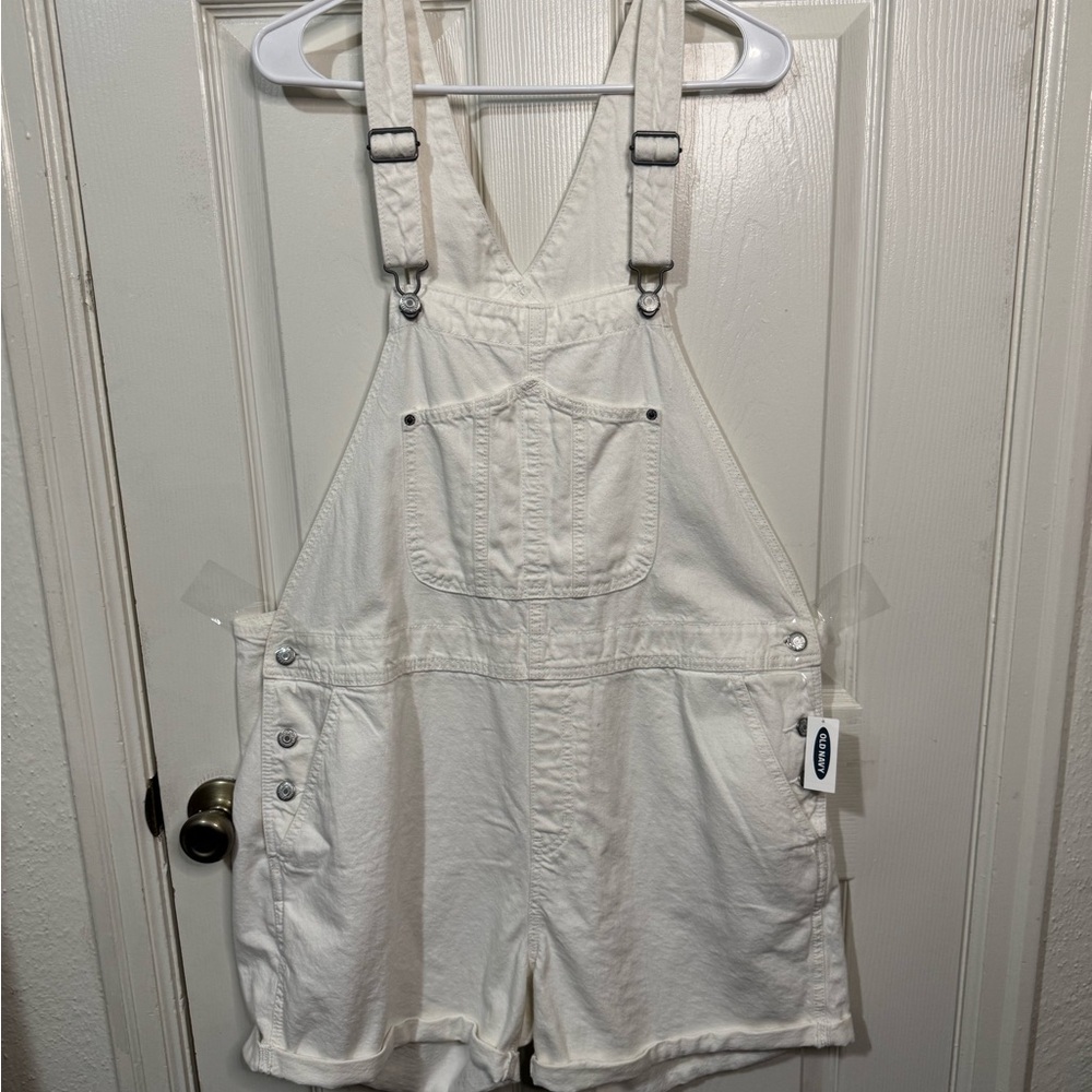 Old Navy White Denim Overalls
